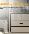 Vintage Ceramic Cabinet Knobs With Matte Black Finish For Retro Wardrobe Drawers And Kitchen Cupboard Hardware No Fuss Easy Grip Ergonomic Porcelain Knobs Durable Build For Everyday Use installed on drawers