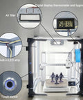 24 Inch Clear Acrylic 3D Printer Enclosure With Ventilation, Led Light, Thermometer And Hygrometer, Dustproof and Noise Reduction