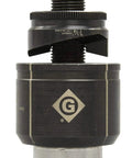 Slug Buster Manual Knockout Set For One And One Quarter Inch Conduit Size with knurled punch edge, laser markings visible