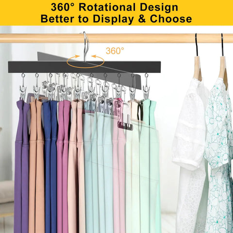 Space Saving Legging Organizer With Heavy Duty Clips For Pants And Skirts Vertical Closet Hangers Solid Storage Win Maximize Square Footage In Apartments And Dorms Clean Setup Guaranteed