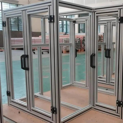 Two Sets 2020 Aluminum Extrusion Profile With Six Millimeter Slot Kit Including Door Handle Frame Hinges Zinc Alloy Hex Screws And T Nuts