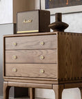 Wooden dresser with 10 Pack Dope Brass Crystal Cabinet Knobs Set With Glass Crystal Gold Finish 1-1/4 Inch Polygon Decorative Pulls