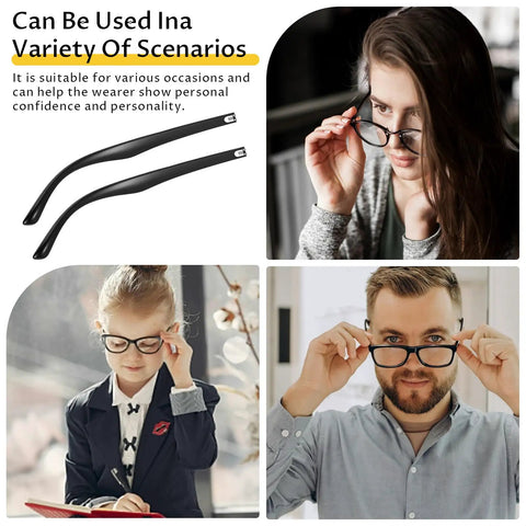 DIY Glasses Temple Replacement Arms Kit With Screws, Washers, Screwdriver And Nose Pads TR90 Eyeglasses Repair Set In Black, various uses