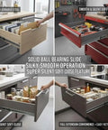 Six Pairs Of 24 Inch Drawer Slides With Soft Close And Full Extension, Heavy Duty Side Mount Rails in kitchen and workshop use