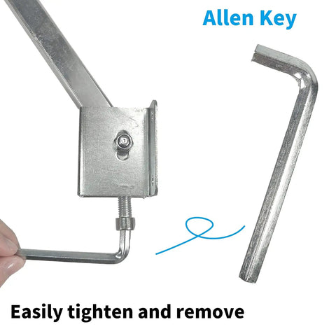 Allen key and bracket detail of Heavy Duty Undermount Sink Bracket Kit For Kitchen With 680 Lb Capacity, Galvanized Steel