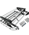 Manual RV Step Single Folding Ladder For Trailers And Campers, Retractable Entry Stair, 440 LB Capacity, Aluminum Alloy Construction With Powder Coated Steel Plates, Built To Last And Easy To Install For Motorhomes, with bolts and washers