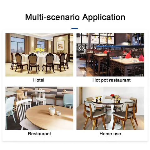 Round Lazy Susan Turntable For Dining Table in restaurant, hotel, hot pot setting, and home use for versatile applications.