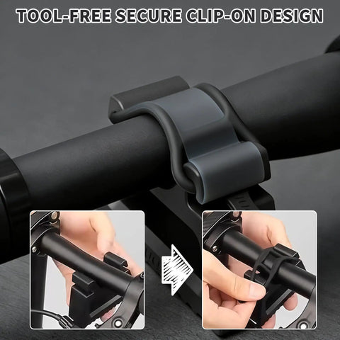 Installation of Black Bike Handlebar Stabilizer Stand With Quick Release Clip On For 29 To 34 Millimeters Grips Inverted Parking Tool