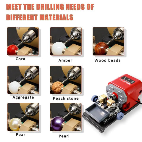 Trade In The Hand Crank Hustle For This 680W Professional Jewelry Drill Press And Pearl Hole Punching Machine High Speed Bead Borer for various materials.