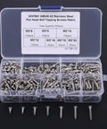 M3 Screws Assortment Kit 500 Pcs Button Head Self Tapping Screws Stainless Steel 304 organized in a plastic box.