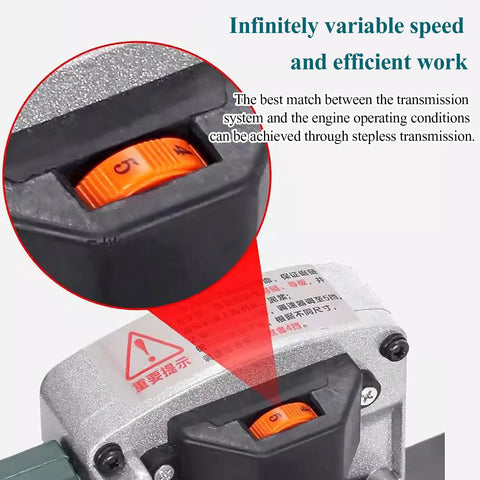 Close-up of the speed adjustment dial on Heavy Duty Electric Variable Speed Brick Cutter for precise control.