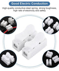 2 Pin Wire Connectors Set With 100 Pcs Spring Terminal Cable Clamps Quick Connectors For LED Strip Light Wiring