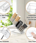 Clear Acrylic Cup And Lid Holder With Straw Organizer Adjustable Five Compartment Cup Dispenser For Disposable Paper And Plastic Cups The No Fuss Countertop Organizer For Your Home Kitchen on display illustrating features
