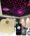 RGBW Fiber Optic Star Ceiling Kit With 550 Strands, 13.1 Feet Long, with app and remote for cars or home, starry light display.