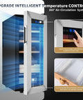 Beast 35L Temperature Humidity Control Cabinet with Humidification, showing smart touch panel and Spanish cedar shelves with hygrometer