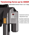 Control panel of Heavy Duty Cordless Electric Strapping Machine With Dual 5000 Mah Batteries showing tension settings