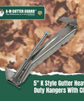 Heavy Duty Gutter Hangers For 5 Inch K Style Gutters With Clip And Speed Screw Quick Install 10 Pack Hidden Bracket Support