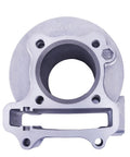 Big Bore Cylinder Kit For GY6 139QMB 139QMA Scooters Rebuild Kit Includes 50mm Piston Piston Ring Piston Pin Piston Pin Clip Gaskets Seals Studs Exhaust Gasket For 100cc Moped ATV Go Kart showing front view of cylinder component.