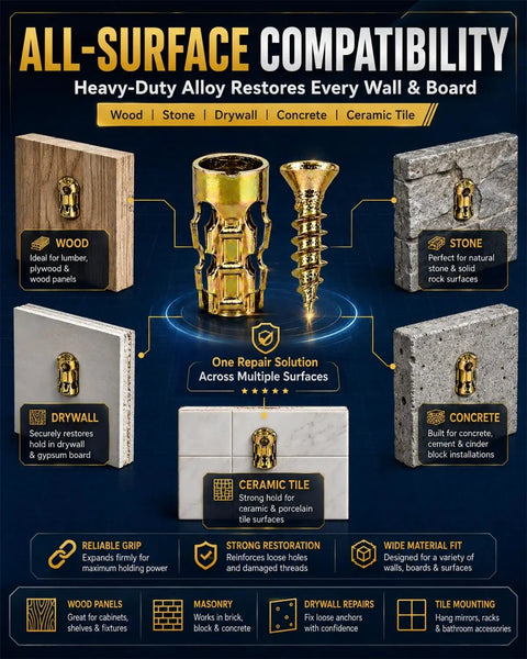 Slap A Fix On Wobbly Cabinet Doors Fast With This 100Pc 6X14mm Steel Expansion Screw Kit That Nails Stripped Hinges And Brings Your Kitchen Cupboards Back To Life In No Time Flat. all-surface repair anchor for wood, stone, drywall, concrete, tile