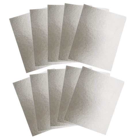 Ten pack of mica sheets for microwave ovens, 5.9 x 4.7 inches, heat insulation plate, kitchen essentials.