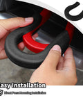 Red Tow Hook Covers For Chevy Silverado And GMC Sierra 2014 2015 2016 2017 2018 2019 2020 2021 2022 2023 2024 2025 Bumper Receiver Cover And Trailer Hitch Protector Rubber Sleeve Trim With Easy Fit For Exterior Car Accessories installation demo