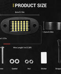 20 Pod White Rock Light Kit With 6000K Pure White LEDs component sizes and installation parts