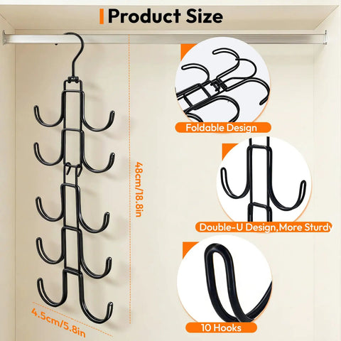 Vertical Hat Organizer For Closet Hanging Baseball Caps Rack With Ten Sturdy Hooks Clears Closets Fast So Your Whole Stack Hangs Upright Zero Drama Just Daily Storage That Keeps Your Gear Locking In Fresh Vibes