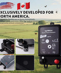 Kickin Heavy Duty 2 In 1 Electric Fence Energizer With Plug In And 12 Volt Battery Backup featuring close-up of controls and weatherproof design.