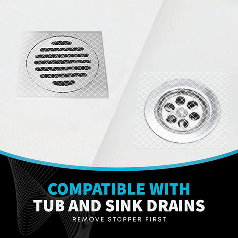 26 Pack Square Disposable Drain Hair Catcher Mesh Strainer Stickers For Shower Bathtub And Sink Keeps Your Plugs Tight Real Solid Pick No Mess Setup Half Year Supply on tub and sink drains.