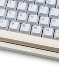 65 Percent Wireless Mechanical Keyboard Features Hotswap Switches Tri Mode Bluetooth And Usb Wiring Cnc Aluminum Body With Damped Acoustics close-up view of white keys and frame