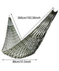 Go To Outdoor Mesh Hammock With Nylon Rope, Single Size For Camping And Backyard Chill, breathable design, 260cm length