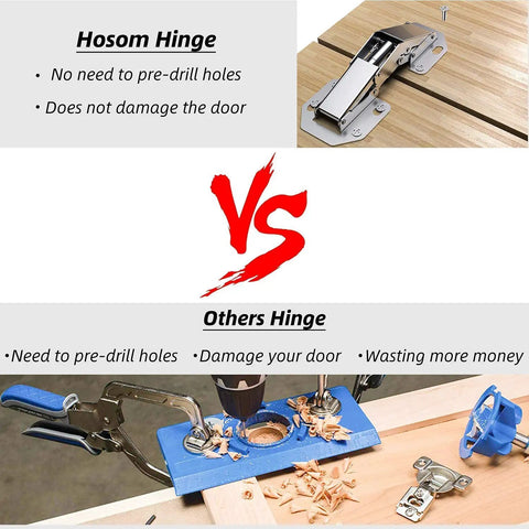 Frameless Cabinet Hidden Hinges 90 Degree No Fuss Quick Install 8 Pack comparison with traditional hinges on wood