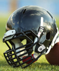 Black football helmet with Complete Helmet Repair Kit 80 Piece Set With Box And Screwdriver Includes 6 Chin Buckles 12 R Shape Visor Clips