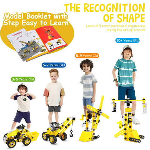 10 In 1 Stem Toys Set For Kids Ages 4 5 6 7 8 9 Plus Hands On Building Blocks Kit With Engineering Models For Ages 3-10 Displayed