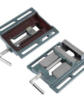 6 Inch Drill Press Vise Heavy Duty Cast Iron Low Profile Bench Vice Milling Machine with stable jaws and guiding rods.