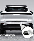 Tough As Nails Eight Pack Silver License Plate Screw Caps Durable Plastic Bolt Covers on a white car for a sleek look.