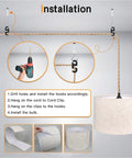 Installation guide for Plug And Play Boho Pendant Light With 16 FT Natural Linen Shade And Integrated On Off Switch Hemp Cord.