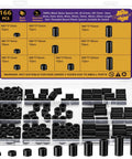 166-Piece Must-Have M6 Black Nylon Spacers Kit With 3mm To 20mm Heights For M6 Screws And Bolts Heavy Duty Standoffs For DIY Projects Robotics Enclosures And Everyday Mounting Solutions, organizer case