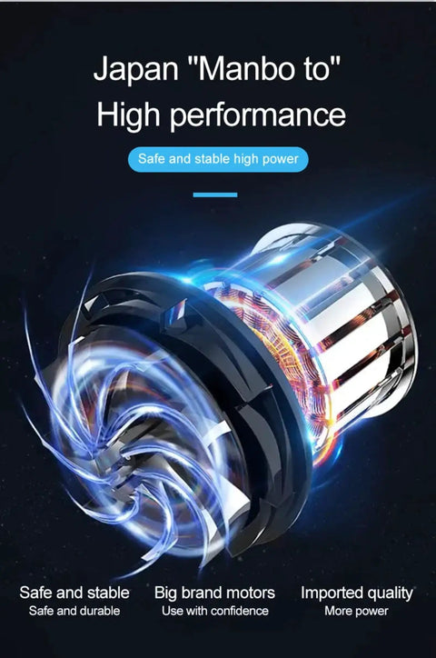 Japan 'Manbo to' high performance motor featuring durable design, showcasing power with dynamic spinning blades.