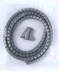Spiral Cable Protector Kit 8mm Diameter, Easy Install Wire Organizer Wrap Tool, 1m Gray PE sleeve and clip in packaging