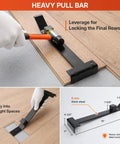 All-In-One 45-Piece Laminate Flooring Tools Kit heavy pull bar with measurements and usage instructions
