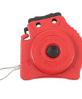 Pro Grade Lockout Tagout Cable Lock With Stainless Steel 2mm Retractable Cable Adjustable Lockout Device in red plastic housing