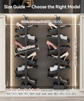 Heavy Duty Vertical Pull Out Shoe Rack With Slick Glide Sliding Trays For Hassle Free Casual Kick Keeper Setup And Clutter Free Closet Organized Smart Home Upgrade size guide with shoe rack dimensions.