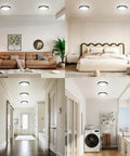 Nine Inch LED Ceiling Light Flush Mount Dimmable 3CCT 3000K 4500K 6000K 2800LM in living spaces with modern decor