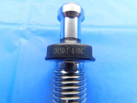 Pro Shop Grade Cat50 Mas1 Coolant Through Knuckle Pull Stud With 45 Degree Taper And Inch Eight Threads, top view showing detail.