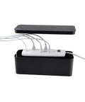 Desk And TV Cable Box For Cord Management Hide Cables Under Desk Or Beside Your TV Durable High Density Flame Retardant Plastic Black