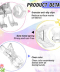 20 Pack Heavy Duty Balloon Arch Clips Plus 100 Multicolored Hot Air Balloons For Instant Birthday Party Setup, clear ABS clip with metal spring and anti-slip grip