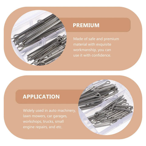 Cotter Pin Assortment Kit 160 Pieces Stainless Steel Corrosion Resistant Clip Fasteners with premium application details