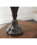 Bronze Traditional Table Lamp With Fabric Hardback Shade And Pedestal Base, Metal Construction, 3 Way Switch, UL Listed, close-up