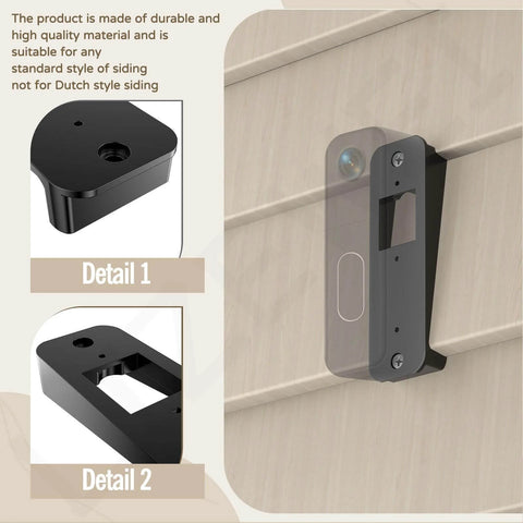 Vinyl Siding Mount Bracket For Video Doorbell Fits 4 Inch Vinyl Siding Hardie Board And Aluminum Black Finish Includes Screws